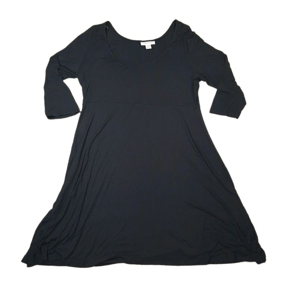 Motherhood Maternity Black Scoop Neck 3/4 Sleeve Empire Waist Dress XL Women Top